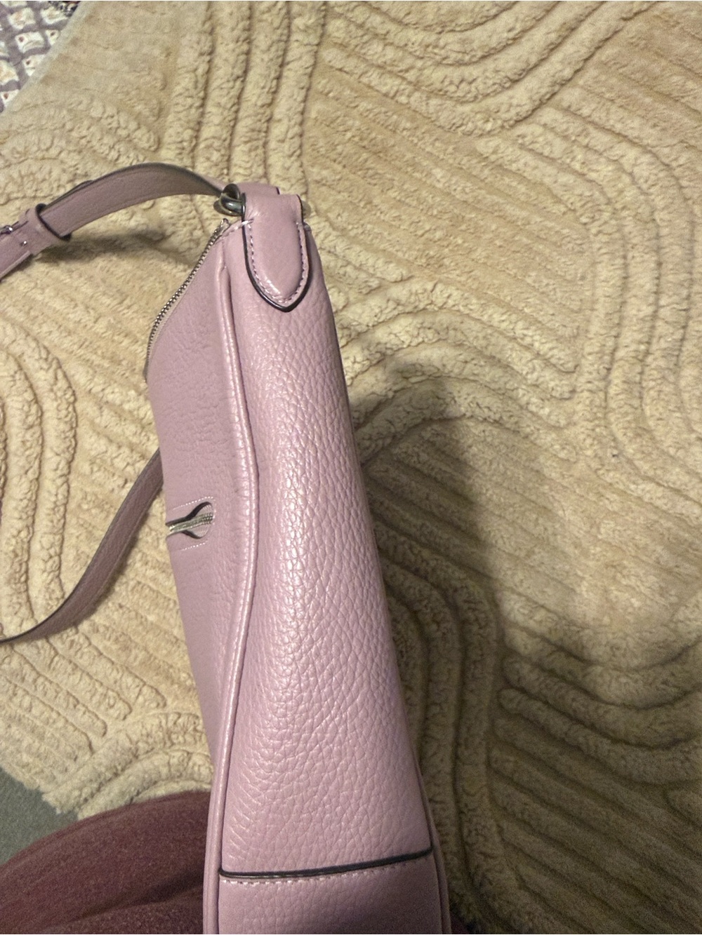 Coach Mia Pebbled Leather Shoulder Bag Crossbody Lilac Purple F28966 - Picture 7 of 11